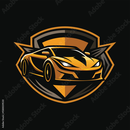 Car logo, auto detailing logo, automotive logo. Sports vehicle vector illustration, sports vehicle icon