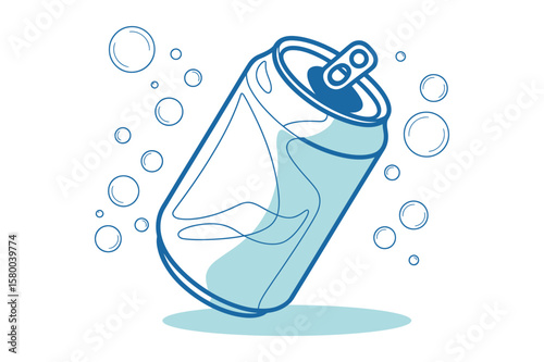 Refreshing Soda Can A Cool Illustration of Fizzy Drink