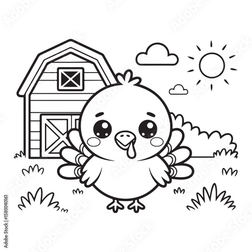 Bold and easy thanksgiving coloring page