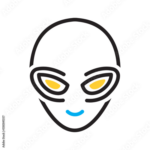 Vector multi color icon for Alien