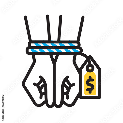 Vector multi color icon for Trafficking