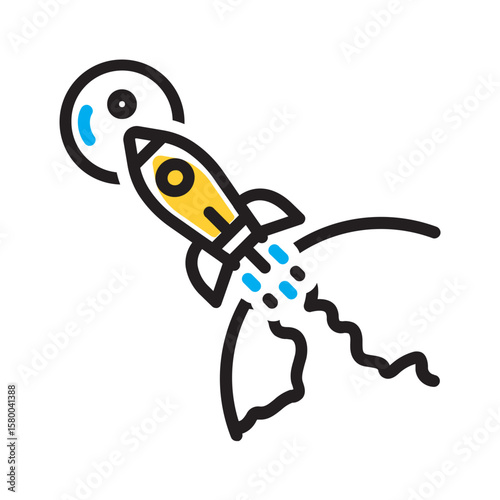 Vector multi color icon for Space travel