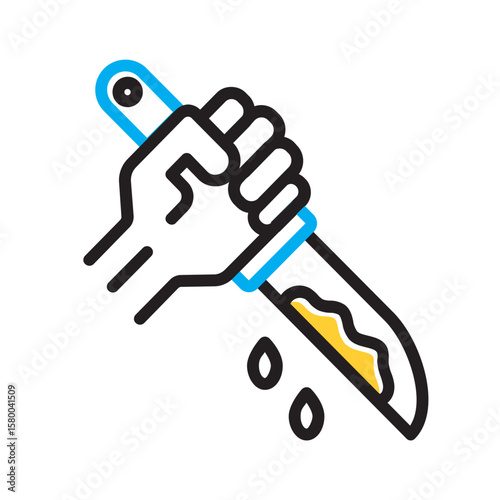 Vector multi color icon for Murderer