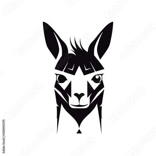 Coloring Page Of cartoon cute Llama heads Coloring Book for kids.