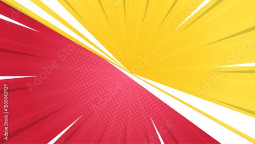 Vibrant red and yellow comic book style background suitable for bold designs, poster backgrounds, superhero themes, action packed graphics, energized visuals.