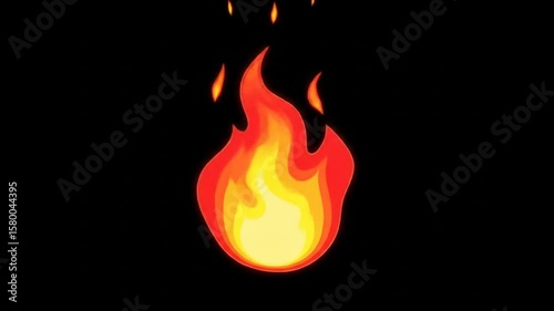 Animated Flame Overlay Realistic Fire Simulation for Digital Projects and Graphic Design