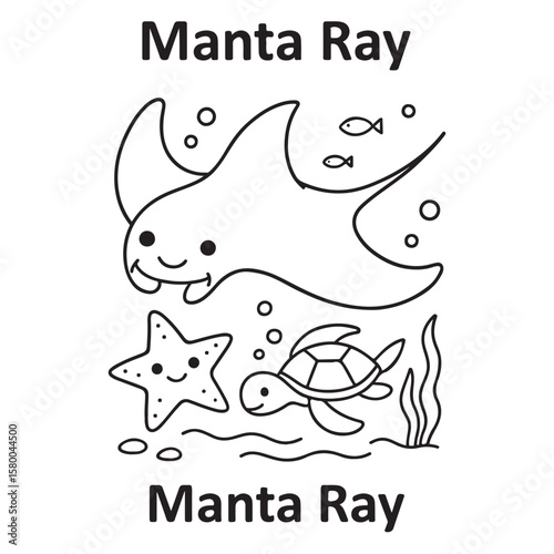 Cute Ocean Animals Vector Set And Underwater Sea Creatures Collection