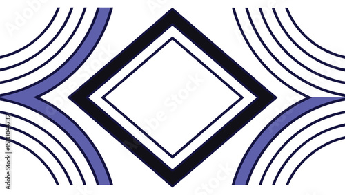 abstract pattern with diamond shape and curved lines in minimal modern design