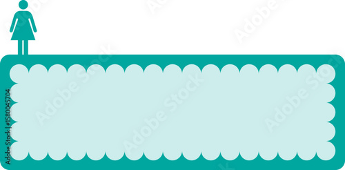 vector illustration of name tag with box