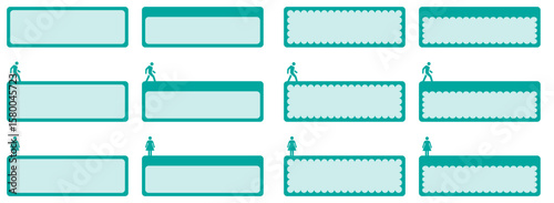 vector set of name card template with blank box