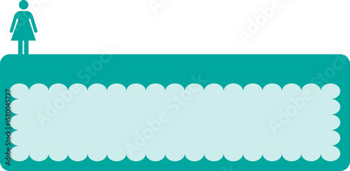 Vector of green name card with text box