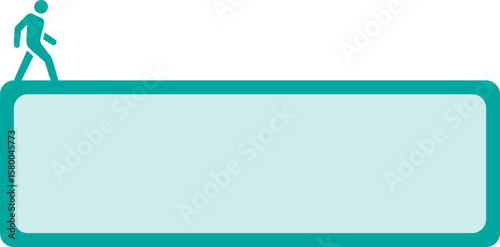vector illustration of a blue name card  with a blank box
