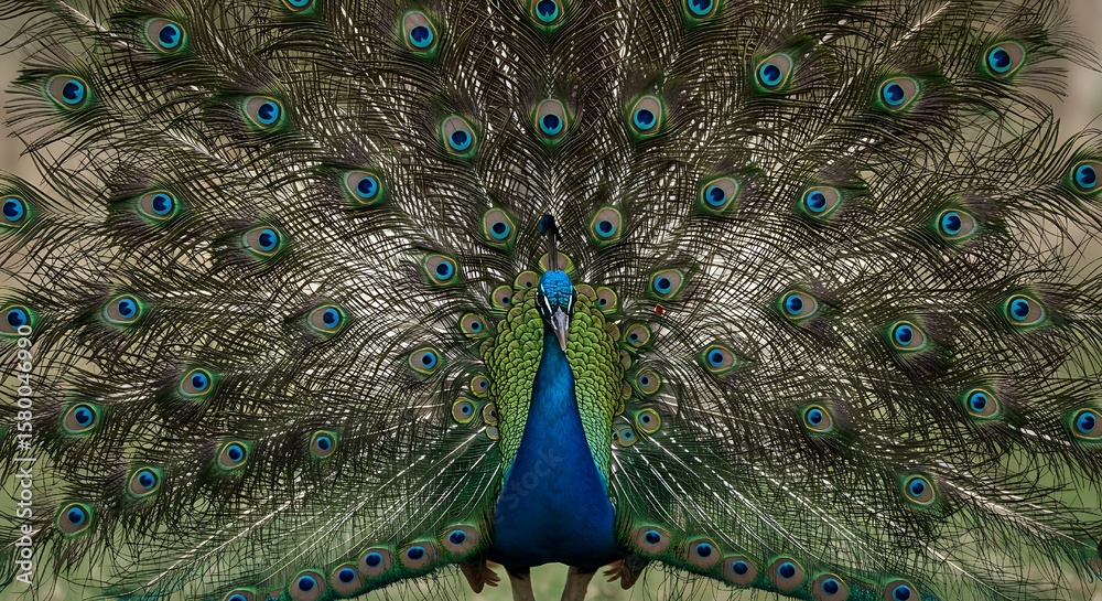 Obraz premium peacock with feathers out