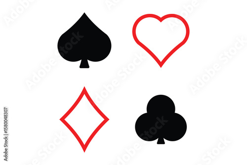 playing card suit icon, four aces playing cards icon.