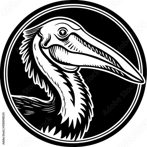 quetzalcoatlus (linocut style)