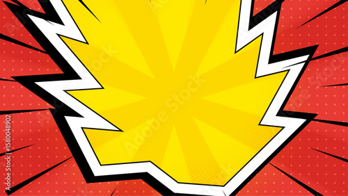 Comic book background in yellow and red colors with a dynamic design. Perfect for eye catching posters, banners, and social media graphics.