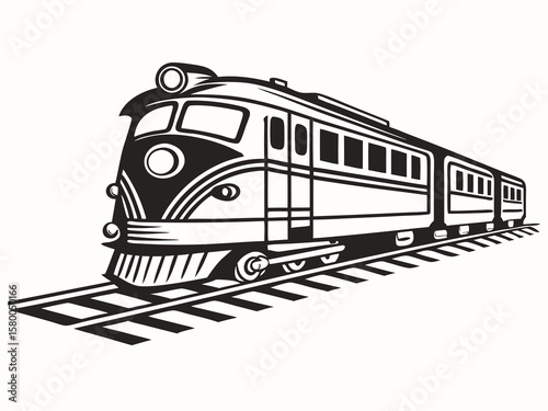 Vintage diesel locomotive pulling freight wagons on a rustic railway track