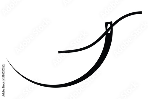Surgical Needle and Suture Needle Icon on white background.