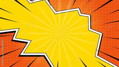 Vibrant yellow and orange comic book style background suitable for graphic design projects, advertising, social media, and web design.