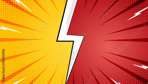 Comic book background suitable for graphic design projects, posters, or website banners with its bold contrasting colors and dynamic energy.