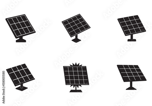 solar panel icon silhouette vector illustration