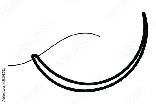 Surgical Needle and Suture Needle Icon on white background.