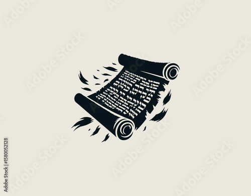 Sacred Book of Lamentations Jewish Heritage Mourning Remembrance Vector Logo Design