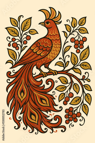 Firebird from Slavic fairy tales