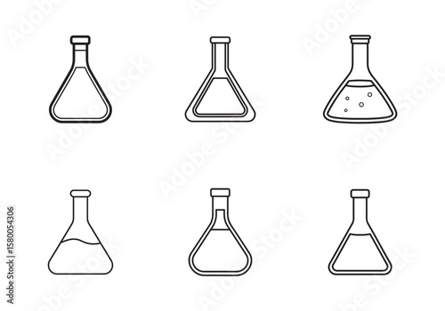 lab flask  line art vector illustration