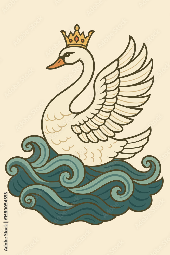Fototapeta premium The Swan Princess from Slavic Fairy Tales