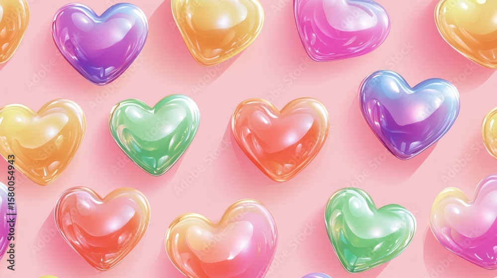 Colorful hearts on pink background (1) Colorful hearts on pink background (1)