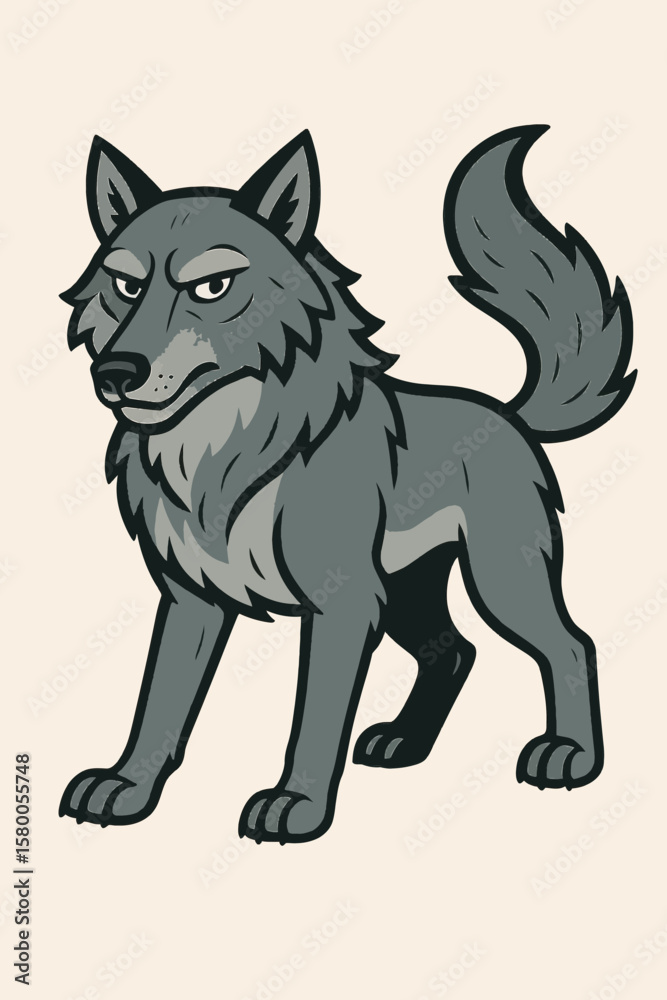 Fototapeta premium Talking wolf from Slavic fairy tales