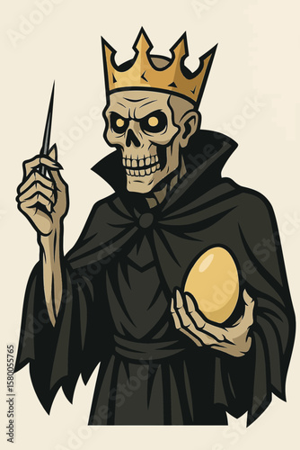 Koschei the Deathless with a needle and an egg concept of Slavic fairy tales, Slavic mythology  