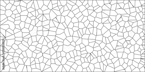 Abstract geometric black and white pattern of irregular polygons creating a textured visual effect for design and backgrounds