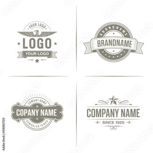 Unique badge logo Modern and minimalist vector and abstract logo