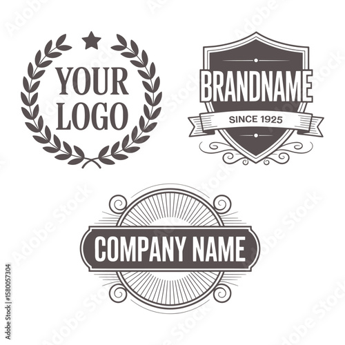 Unique badge logo Modern and minimalist vector and abstract logo