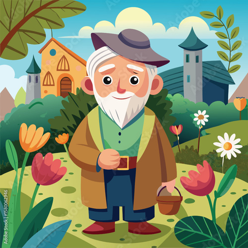 gardener watering flowers