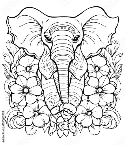 Coloring book for children butterfly Black and white vector illustration.