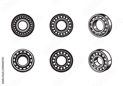 set of bearing silhouette vector illustration