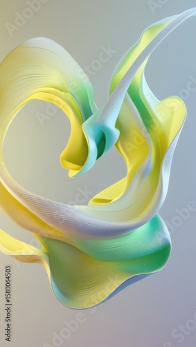 Abstract Flowing Shapes in Vibrant Pastel Colors