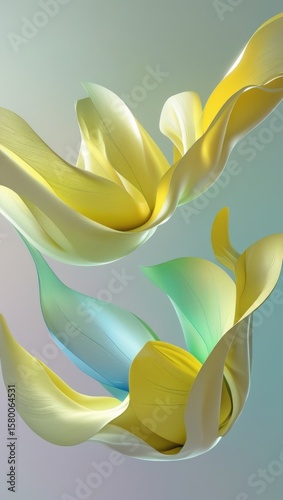 Abstract Floral Design with Flowing Colors