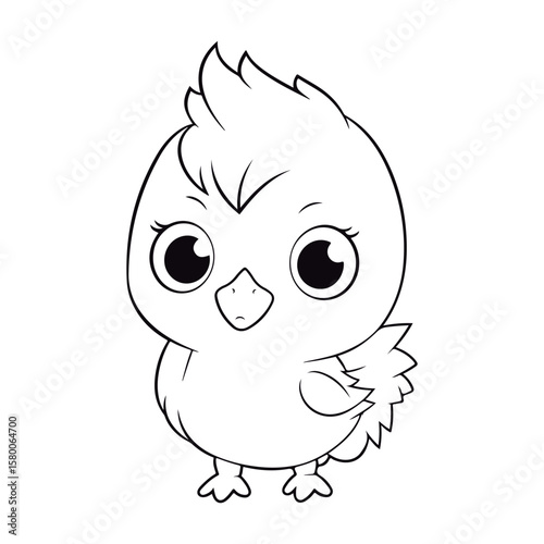 Cute cartoon baby Hen kawai illustration