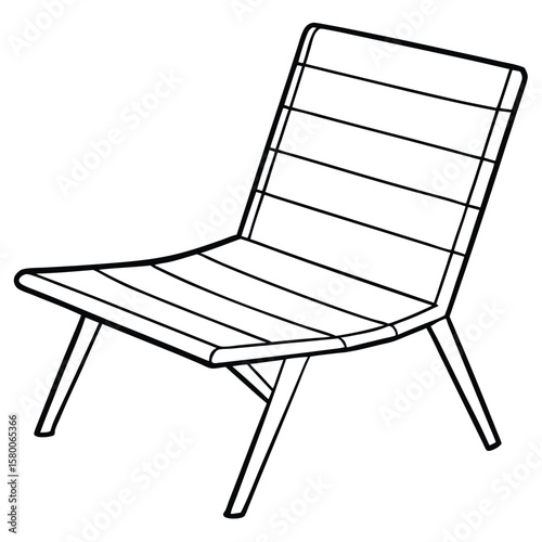 Modern chair line art illustration isolated on transparent background