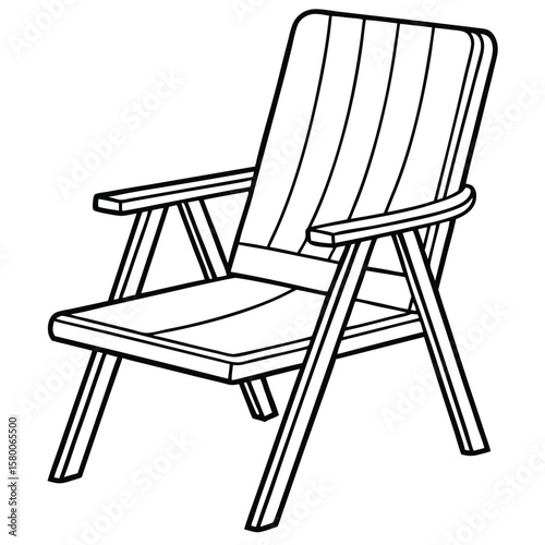 Modern chair line art illustration isolated on transparent background