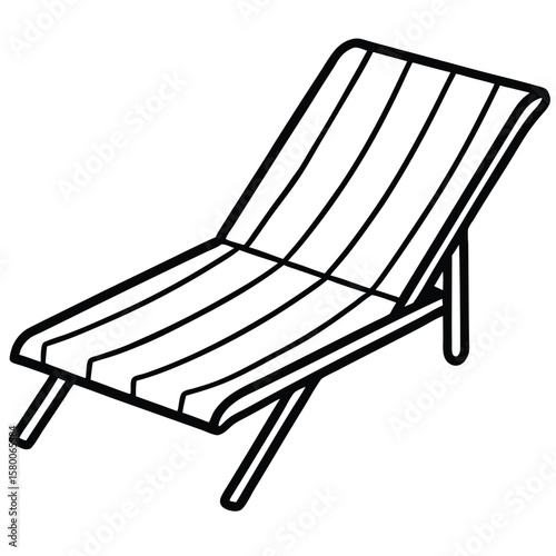 Modern chair line art illustration isolated on transparent background