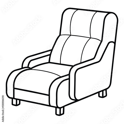 Illustration of a recliner chair isolated on white background