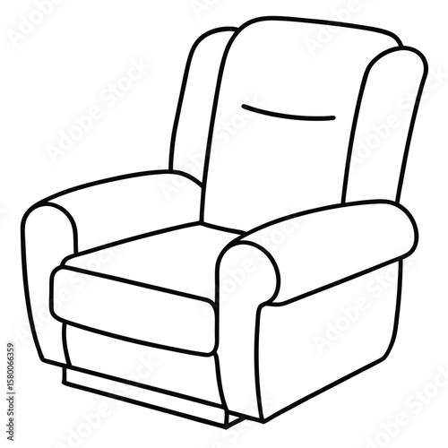 Illustration of a recliner chair isolated on white background