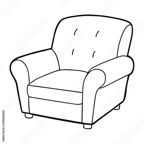 Illustration of a recliner chair isolated on white background
