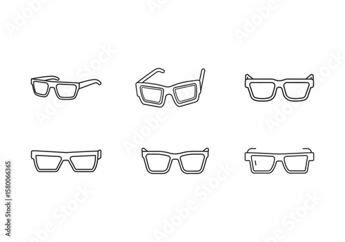 smart glasses icon line art vector illustration