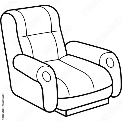 Illustration of a recliner chair isolated on white background